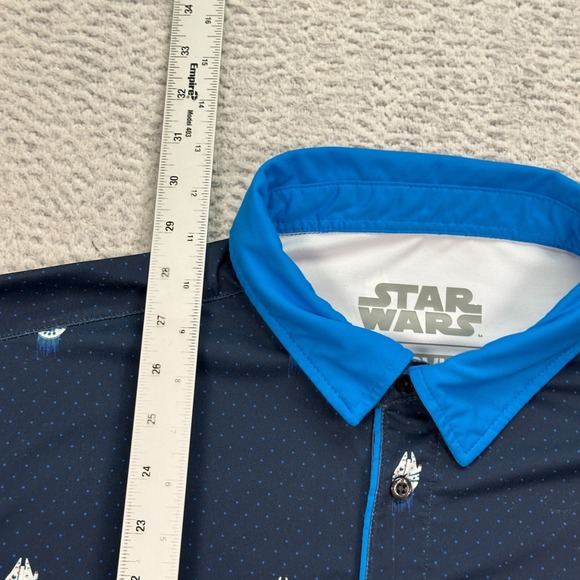 RSVLTS Brkfst Star Wars Men's Blue All-Day Polo Golf Shirt - XL FLAW - Picture 7 of 13